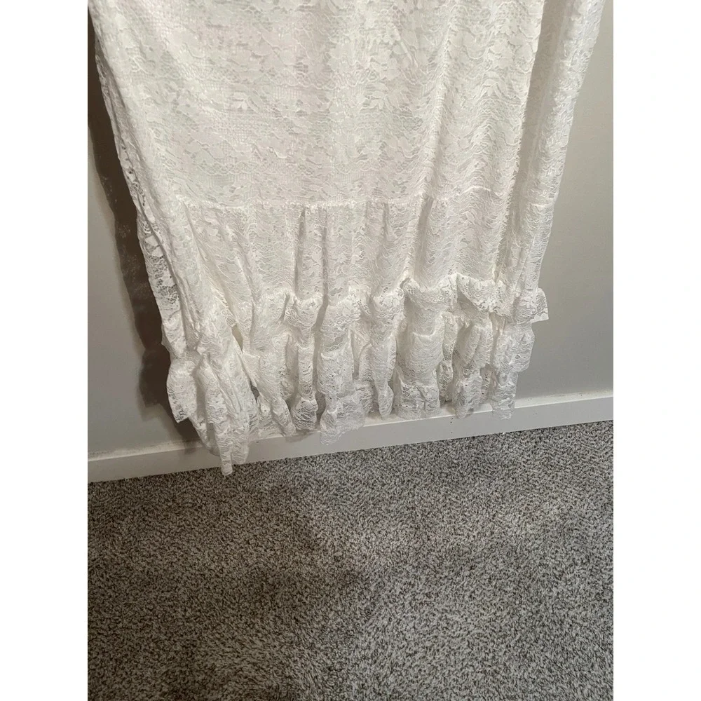 Ivy City Co Francie White Lace Midi Dress Romantic Cottagecore Bridal Boho XL - Picture 6 of 11